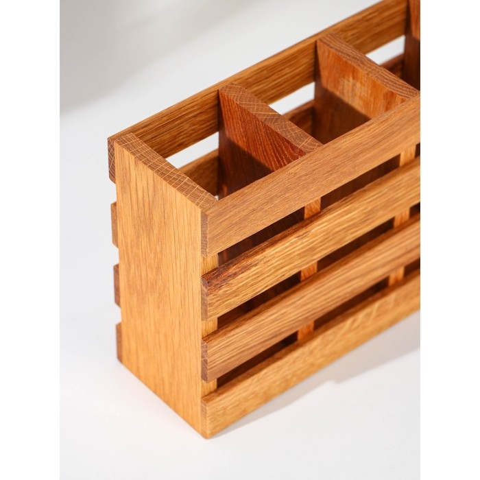 Подставка для столовых приборов Adelica, с тремя секциями, 19×7×14 см, дуб Подставка для столовых приборов Adelica, с тремя секциями, 19×7×14 см, дуб