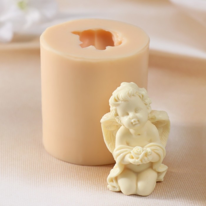 Молд силиконовый Молд силиконовый "Ангел с розой" Силикон 6х4х4,5 см