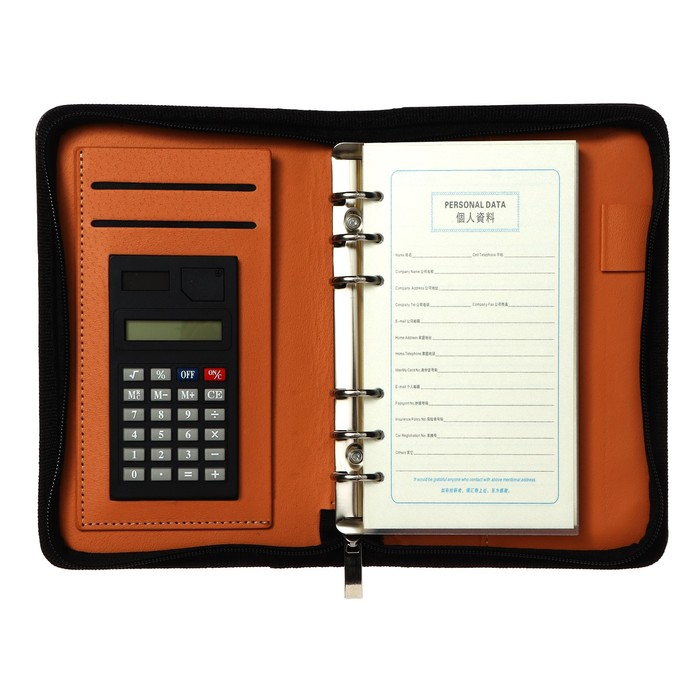 Органайзер на кольцах А6, 96 листов в линейку, на молнии с 3-х сторон, кожзам, МИКС Органайзер на кольцах А6, 96 листов в линейку, на молнии с 3-х сторон, кожзам, МИКС