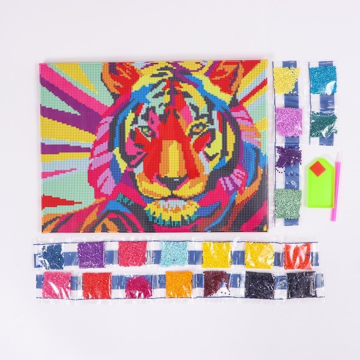 Алмазная мозаика на подрамнике 30x40 с полным заполнением «Тигр» Алмазная мозаика на подрамнике 30x40 с полным заполнением «Тигр»