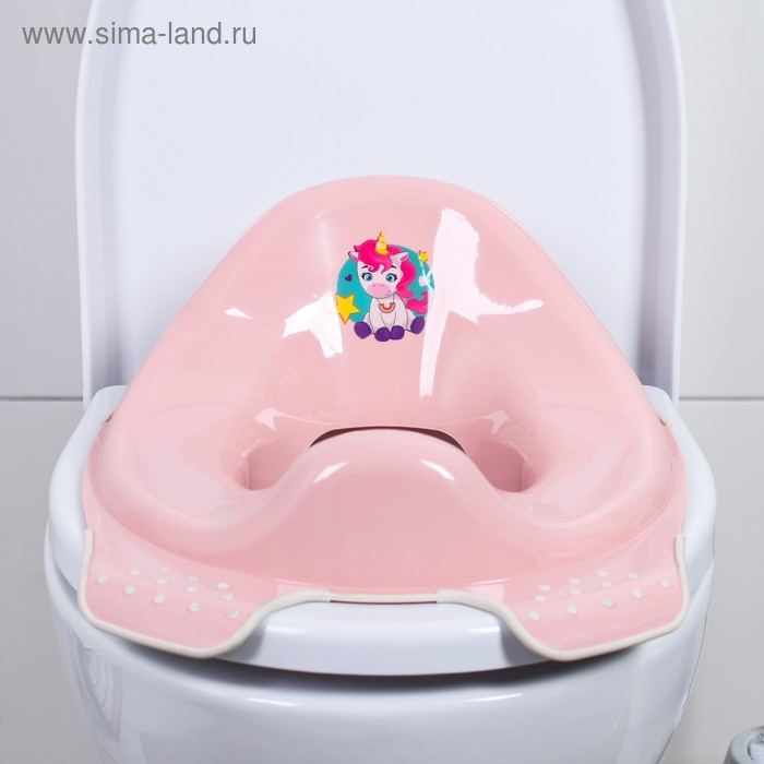 Детская накладка - сиденье на унитаз «Мишка» антискользящая, цвет розовый Детская накладка - сиденье на унитаз «Мишка» антискользящая, цвет розовый