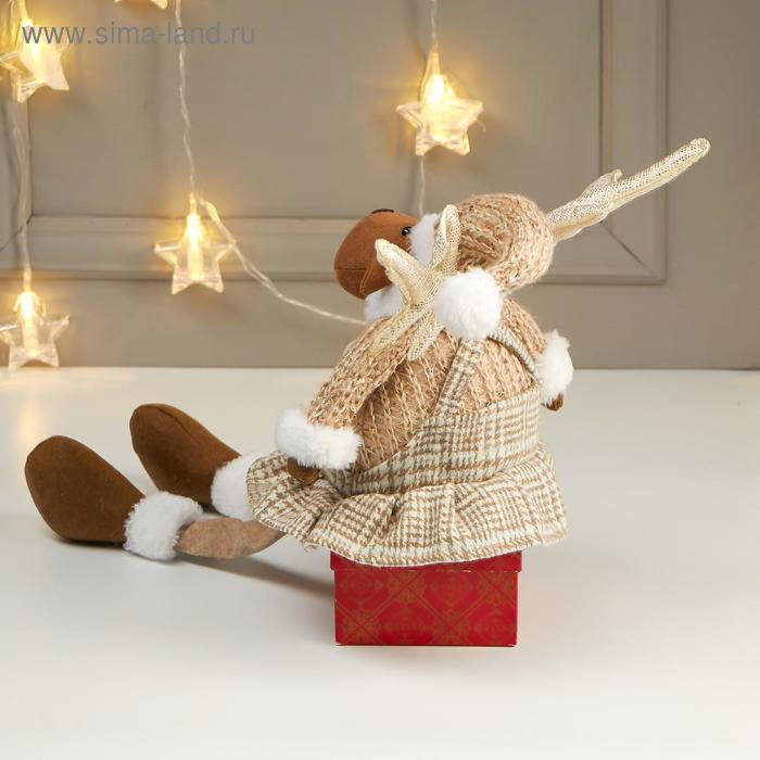 Кукла интерьерная Кукла интерьерная "Лосик-девочка в сарафане в клеточку" 56х13х19 см