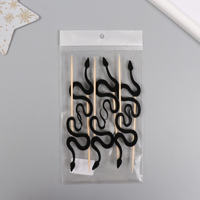 Новогодний топпер для творчества Новогодний топпер для творчества "Чёрная змея" 12.5 см (Новогодний набор 6 шт)