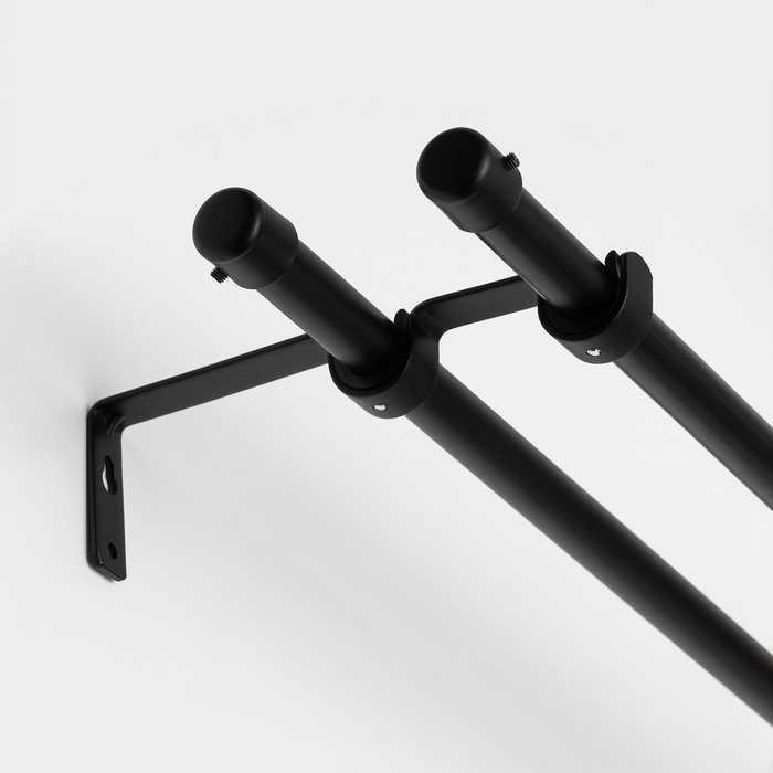 Карниз двухрядный кованый, 160-300 см, телескопический, металл, черный Карниз двухрядный кованый, 160-300 см, телескопический, металл, черный