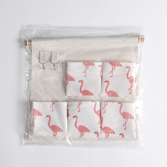 Органайзер подвесной с карманами Доляна «Фламинго», 7 отделения, 38×46,5 см, цвет серый Органайзер подвесной с карманами Доляна «Фламинго», 7 отделения, 38×46,5 см, цвет серый