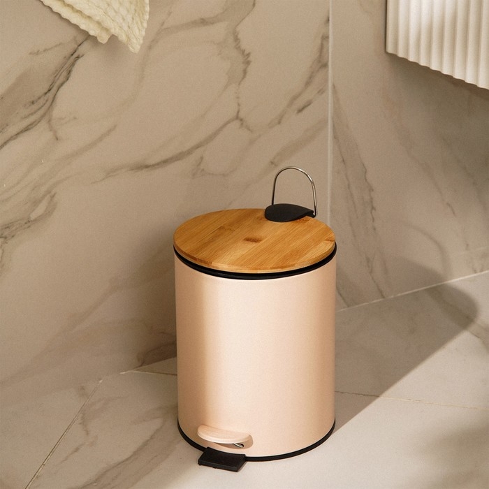 Ведро для мусора SL Home, 5 л, 20,5×24×26 см, цвет бежевый Ведро для мусора SL Home, 5 л, 20,5×24×26 см, цвет бежевый