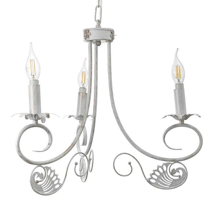 Люстра Люстра "Элессия" 3xE14 40Вт белый с золотой патиной 55х55х41,5-100 см