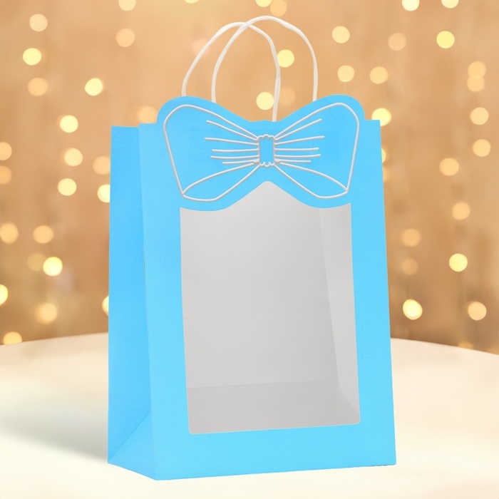 Пакет подарочный новогодний с оком Пакет подарочный новогодний с оком "Бант", 26 х 35 х 15 см.