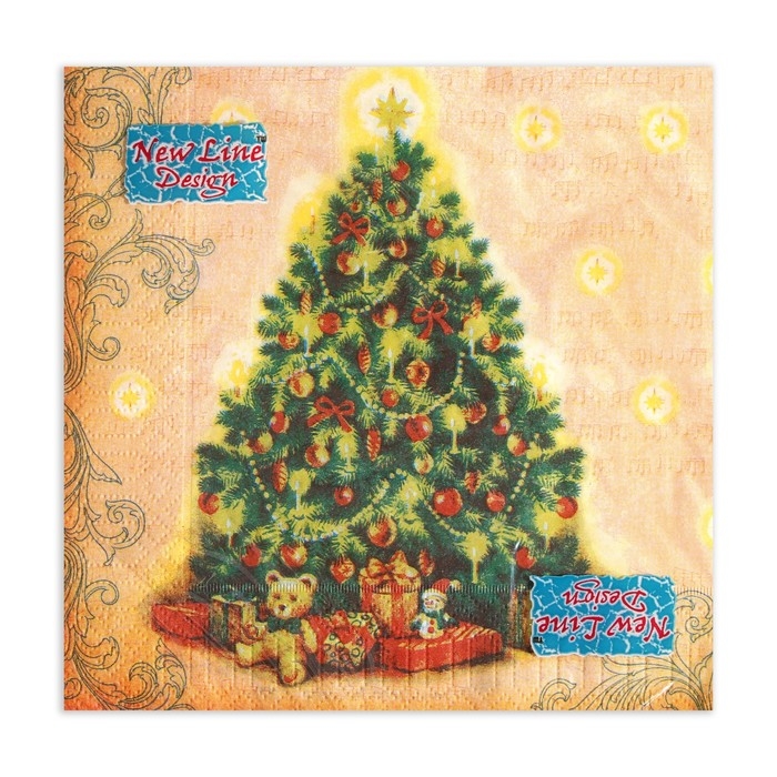 Новый год. Салфетки бумажные New Line Design «Ёлка», 33х33 см, 3 слоя Новый год. Салфетки бумажные New Line Design «Ёлка», 33х33 см, 3 слоя