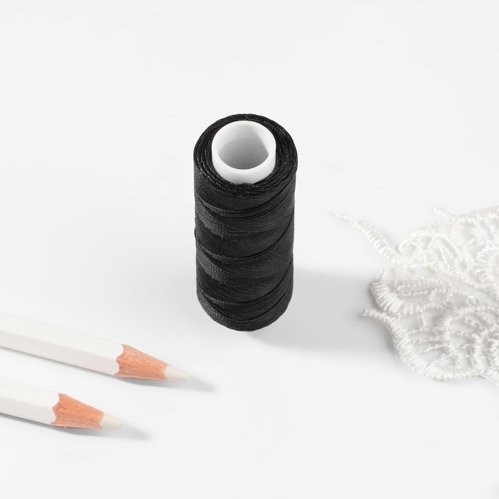 Нитки вощёные, круглые, 300D/3, 0,35 мм, 60 ± 2 м, цвет чёрный Нитки вощёные, круглые, 300D/3, 0,35 мм, 60 ± 2 м, цвет чёрный