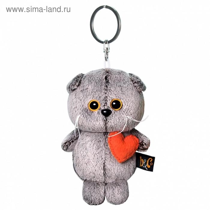 Мягкая игрушка-брелок «Кот Басик брелок с сердечком», 12 см Мягкая игрушка-брелок «Кот Басик брелок с сердечком», 12 см