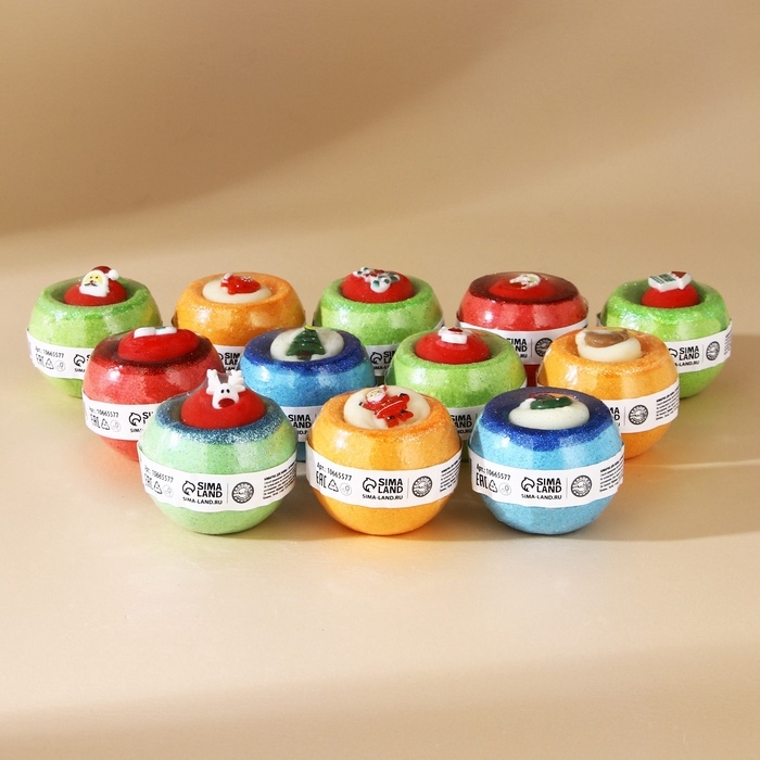 Новый Год. Бомбочка для ванны с игрушкой, 140 г, микс Новый Год. Бомбочка для ванны с игрушкой, 140 г, микс