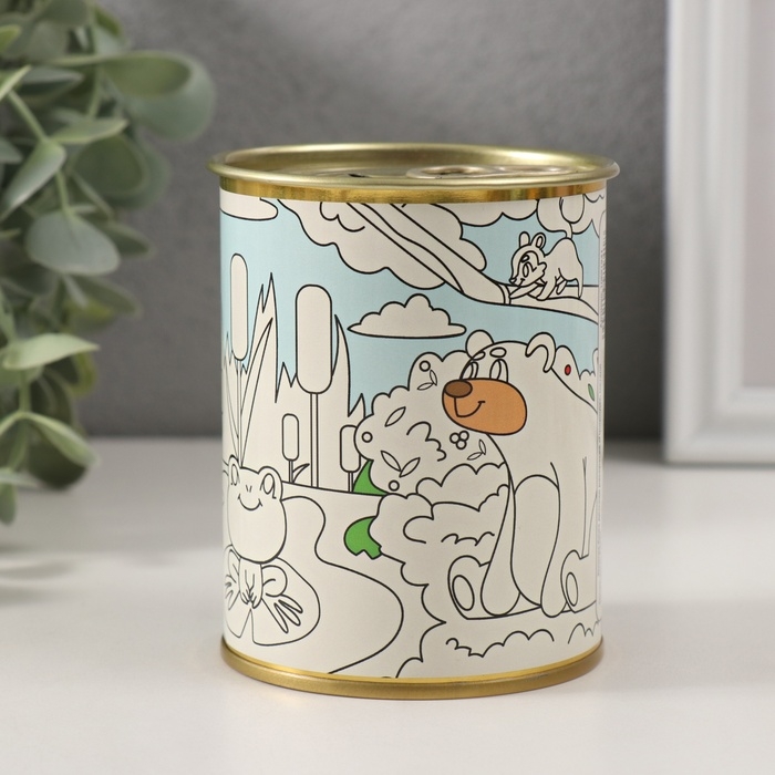 Копилка-банка металл детская раскраска Копилка-банка металл детская раскраска "Природа"