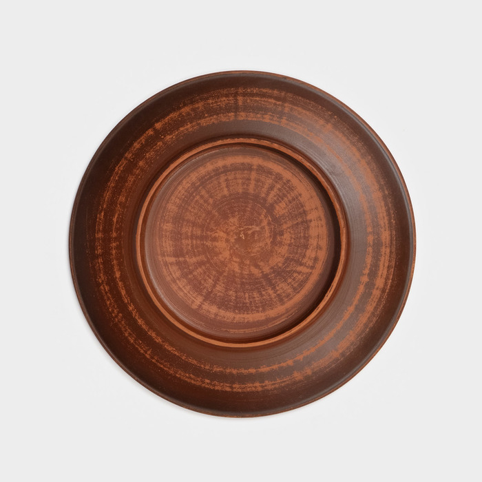 Тарелка «Пицца», гладкая, d=21 см, красная глина