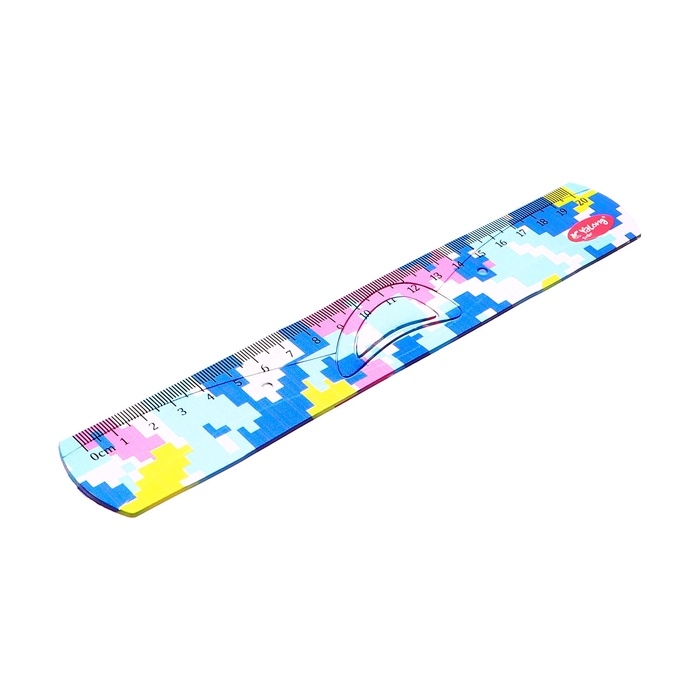 Набор геометрический пластик (линейка 20см+2 угольника+транспортир) Пиксели Набор геометрический пластик (линейка 20см+2 угольника+транспортир) Пиксели