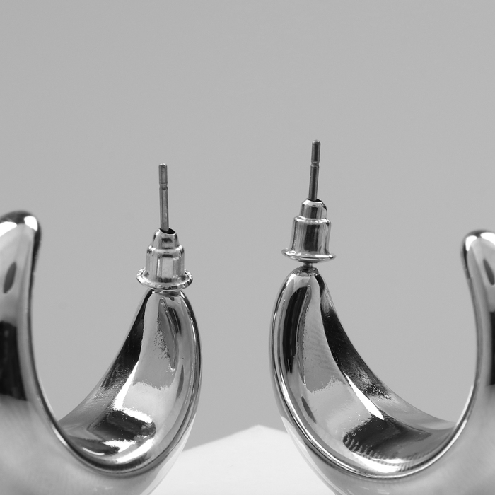 Серьги пластик «Круг» гало, цвет серебро Серьги пластик «Круг» гало, цвет серебро