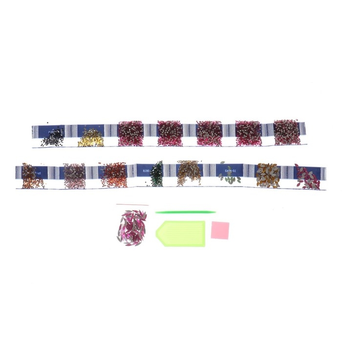 Алмазная мозаика с частичным заполнением и форменными стразами на раме «Цветы», 30 х 40 см Алмазная мозаика с частичным заполнением и форменными стразами на раме «Цветы», 30 х 40 см