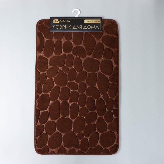 Коврик для ванной и туалета SAVANNA Memory foam, 50×80 см, цвет коричневый Коврик для ванной и туалета SAVANNA Memory foam, 50×80 см, цвет коричневый