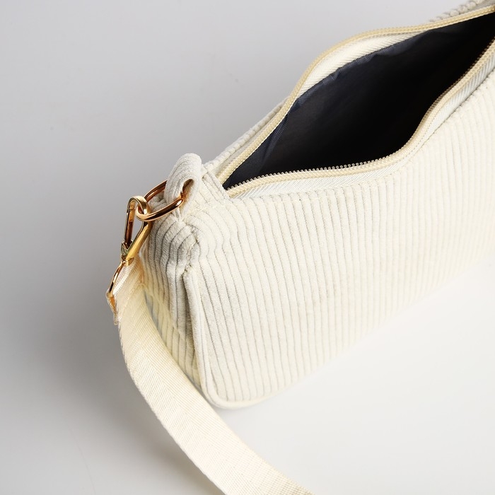 Сумка женская багет на молнии, цвет молочный Сумка женская багет на молнии, цвет молочный