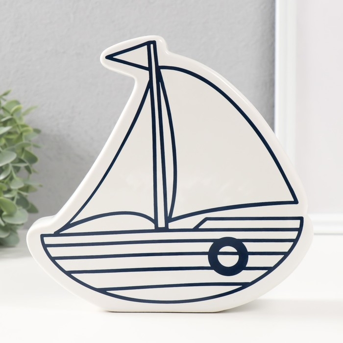 Копилка керамика  Копилка керамика "Парусник" белый 20х5,2х19,5 см