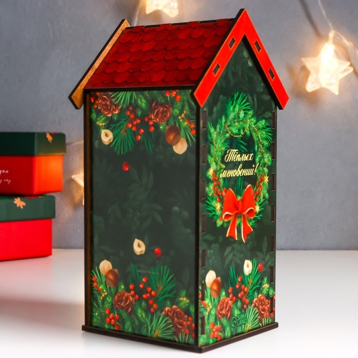 Новогодний чайный домик Новогодний чайный домик "Белочка" 20х10,5х9,5 см