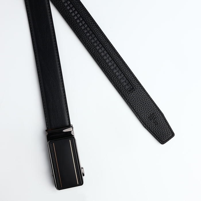 Ремень мужской, ширина 3,6 см, винт, пряжка автомат, цвет чёрный Ремень мужской, ширина 3,6 см, винт, пряжка автомат, цвет чёрный