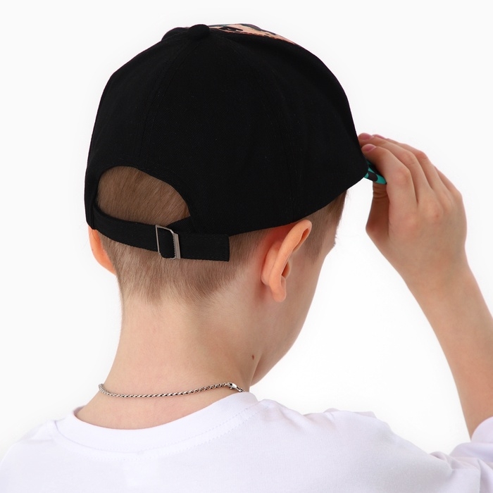 Кепка детская для мальчика «Волны», аниме, цвет чёрный, р-р 52-54, 5-7 лет