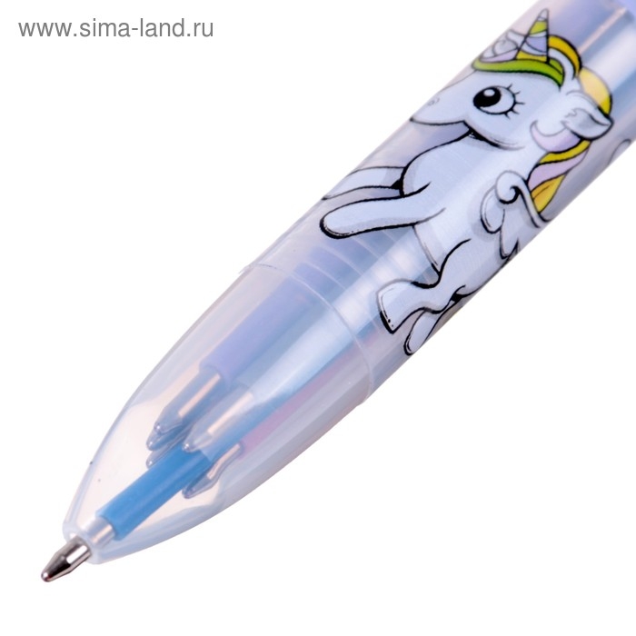 Ручка шариковая, автоматическая Ручка шариковая, автоматическая "Единорог", 6-х цветная (штрихкод на штуке)