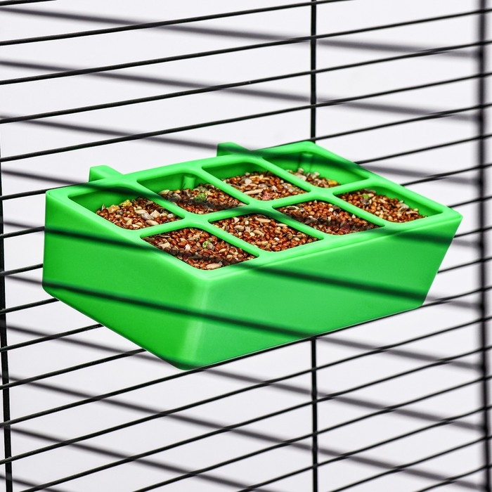 Кормушка для кормления с защитой на 8 ячеек 16,9 х 8,9 х 4,4 см, зелёная Кормушка для кормления с защитой на 8 ячеек 16,9 х 8,9 х 4,4 см, зелёная