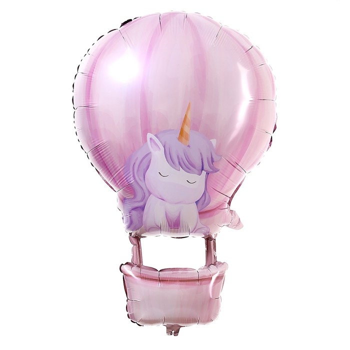 Шар фольгированный 31" &laquo;Воздушный шар с единорогом&raquo;
