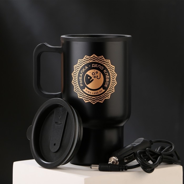 Термокружка, 450 мл, Автомобильная «Рыбалка», сохраняет тепло 3 ч, с подогревом от прикуривателя Термокружка, 450 мл, Автомобильная «Рыбалка», сохраняет тепло 3 ч, с подогревом от прикуривателя