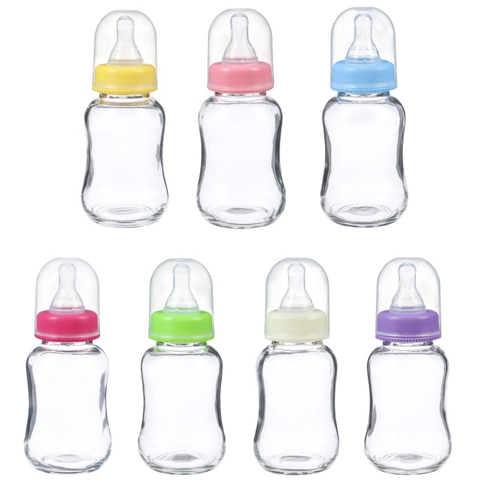 Бутылочка для кормления, классическое горло, стекло, быстрый поток, от 6 мес., 150 мл., цвет МИКС Бутылочка для кормления, классическое горло, стекло, быстрый поток, от 6 мес., 150 мл., цвет МИКС