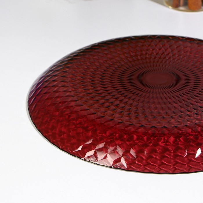 Тарелка плоская стеклянная «Идиллия», d=25 см, цвет лилак Тарелка плоская стеклянная «Идиллия», d=25 см, цвет лилак