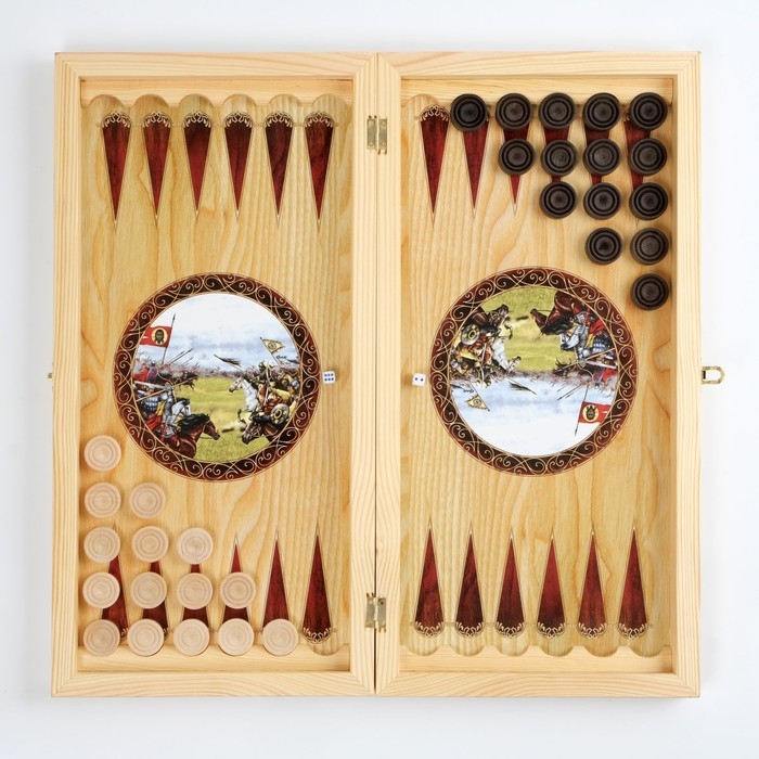 Настольные игры 3в1 Настольные игры 3в1 "Куликовская битва": шахматы, шашки, нарды, деревянные, большие, 50х50см