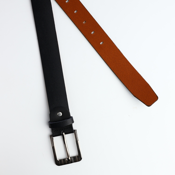 Ремень мужской, ширина 3,5 см, винт, пряжка металл, цвет чёрный