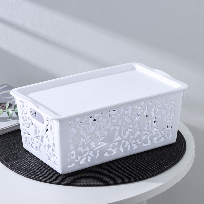 Контейнер пластиковый для хранения с крышкой Доляна «Птицы», 29×17,5×12 см, цвет МИКС Контейнер пластиковый для хранения с крышкой Доляна «Птицы», 29×17,5×12 см, цвет МИКС