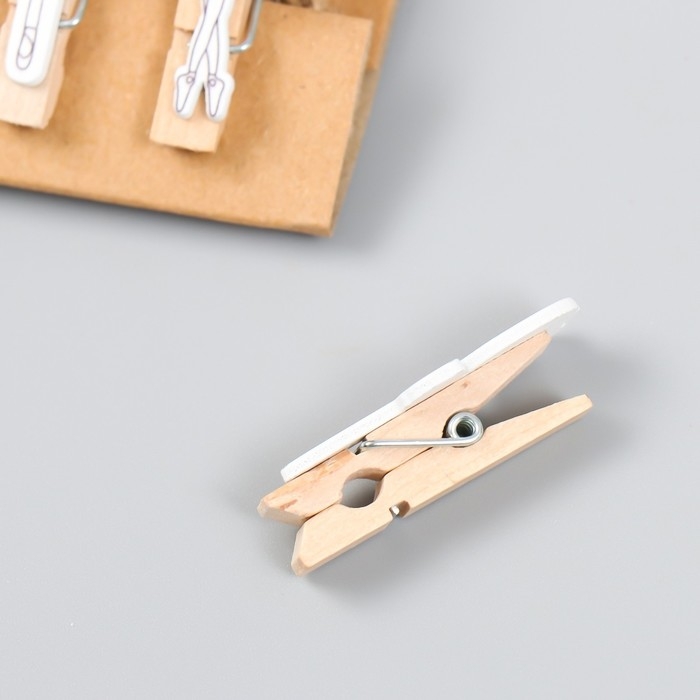 Декор для творчества дерево Декор для творчества дерево "Прищепка. Балерины" набор 10 шт 3,8х1,7 см