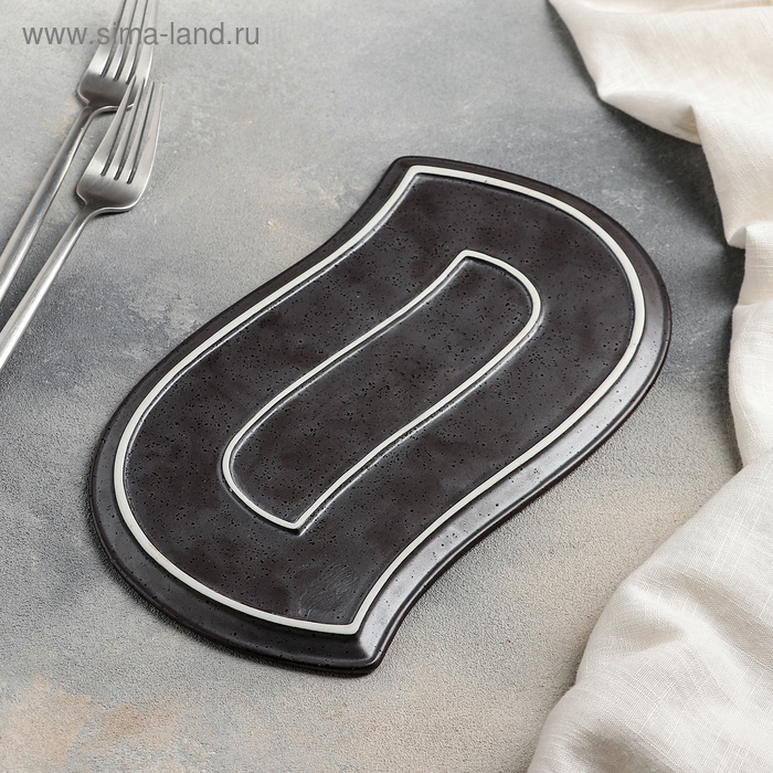 Блюдо керамическое для подачи «Шоко», 25,5×16×1 см, цвет коричневый Блюдо керамическое для подачи «Шоко», 25,5×16×1 см, цвет коричневый