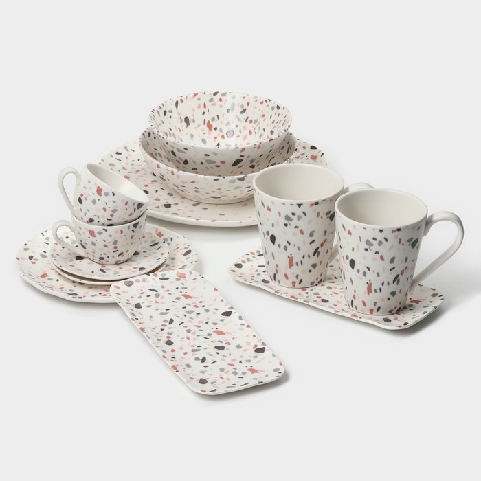 Набор тарелок десертных фафрфоровых Magistro Terazzo, d=18,5 см, 2 шт Набор тарелок десертных фафрфоровых Magistro Terazzo, d=18,5 см, 2 шт