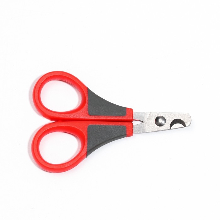 Ножницы-когтерезы изогнутые, отверстие 7 мм, бордовые с серым Ножницы-когтерезы изогнутые, отверстие 7 мм, бордовые с серым