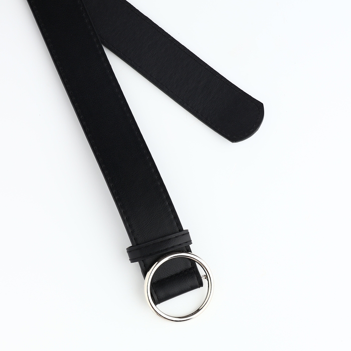 Ремень женский, ширина 3,5 см, пряжка серебро, цвет чёрный Ремень женский, ширина 3,5 см, пряжка серебро, цвет чёрный