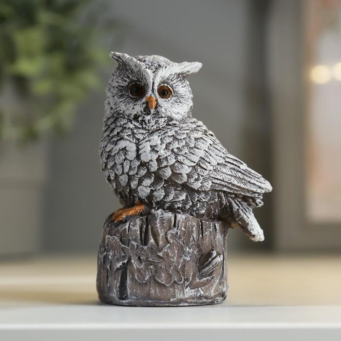 Сувенир полистоун Сувенир полистоун "Филин на пеньке" МИКС 9х7х5 см