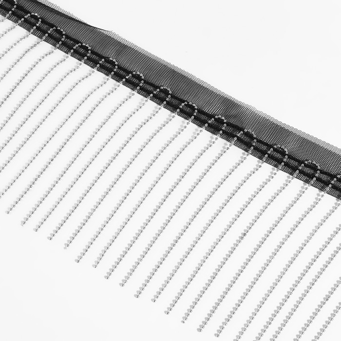 Тесьма металлизированная «Бахрома», 10 см, 4,5 ± 0,5 м, цвет чёрный Тесьма металлизированная «Бахрома», 10 см, 4,5 ± 0,5 м, цвет чёрный