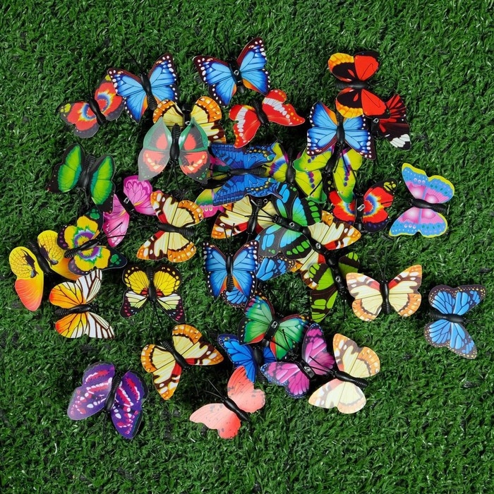 Штекер Штекер "Бабочка Шарлин" 3х4см/30см, набор 25шт, МИКС