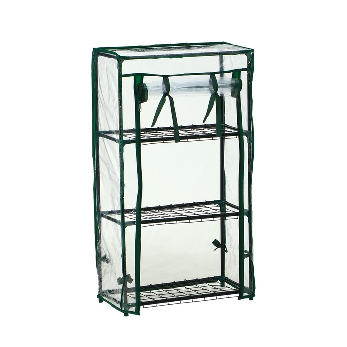 Парник-стеллаж, 3 полки, 80 × 24 × 46 см, металлический каркас d = 12 мм, чехол плёнка 80 мкм, Greengo Парник-стеллаж, 3 полки, 80 × 24 × 46 см, металлический каркас d = 12 мм, чехол плёнка 80 мкм, Greengo