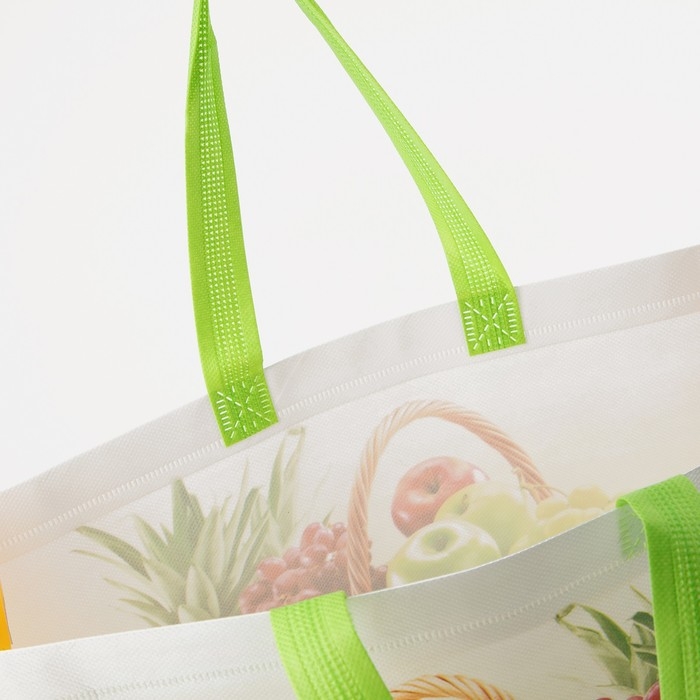 Сумка хозяйственная без застёжки, 12 л, цвет зелёный/разноцветный Сумка хозяйственная без застёжки, 12 л, цвет зелёный/разноцветный