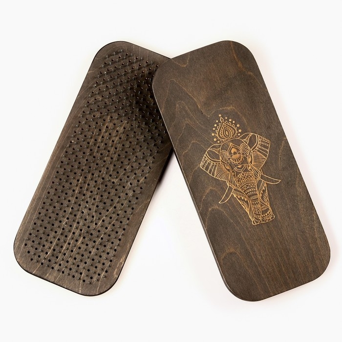 Садху, доска с гвоздями, для йоги Садху, доска с гвоздями, для йоги "Слон", 2 шт, шаг 10 мм, 33 х 15 см