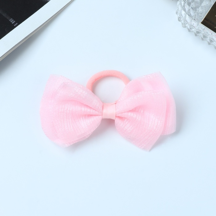 Резинка для волос бант Резинка для волос бант "Умница" полоска, розовый