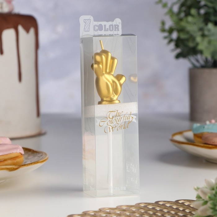 Свеча в торт  Свеча в торт "Мне пять", золотая , 5 см