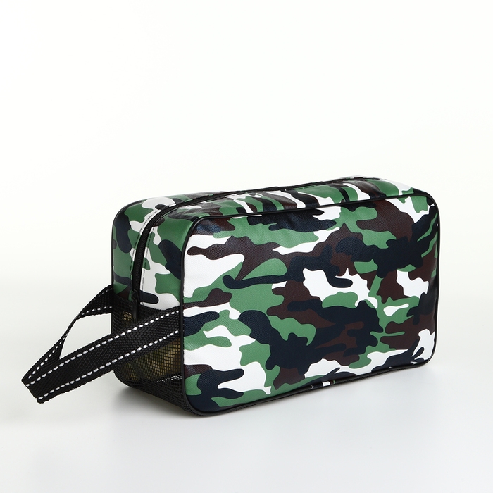 Косметичка на молнии, цвет зелёный/камуфляж Косметичка на молнии, цвет зелёный/камуфляж